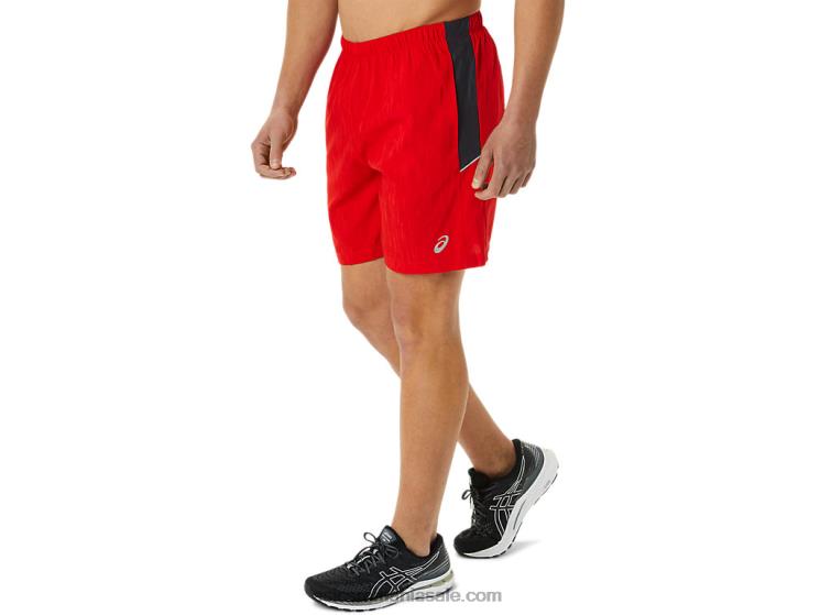Asics imprimeu roșu foc/gri purtător pantaloni scurți pentru bărbați 7in pr lyte ZF4641364