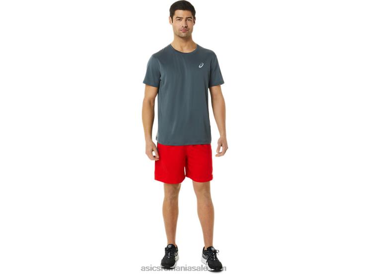 Asics imprimeu roșu foc/gri purtător pantaloni scurți pentru bărbați 7in pr lyte ZF4641364
