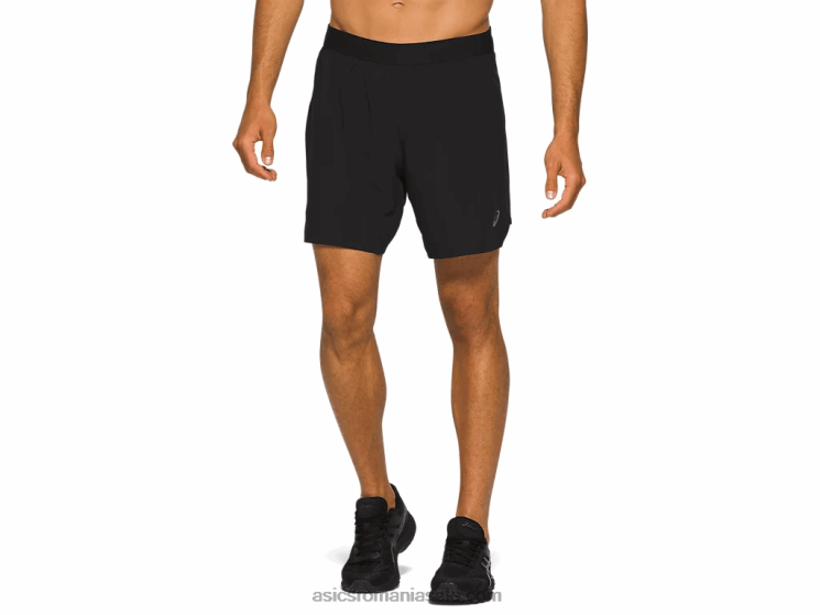 Asics negru de performanță drum masculin 2-n-1 7in scurt ZF4642100