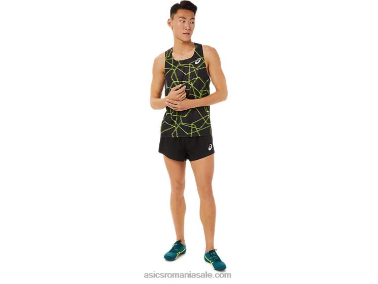 Asics negru de performanță scurtă bărbați din plasă ușoară țesuta ZF4641399