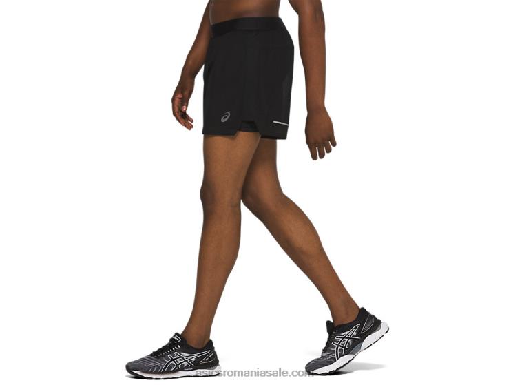 Asics negru de performanță ventilație pentru bărbați 2-n-1 5in scurt ZF4642085