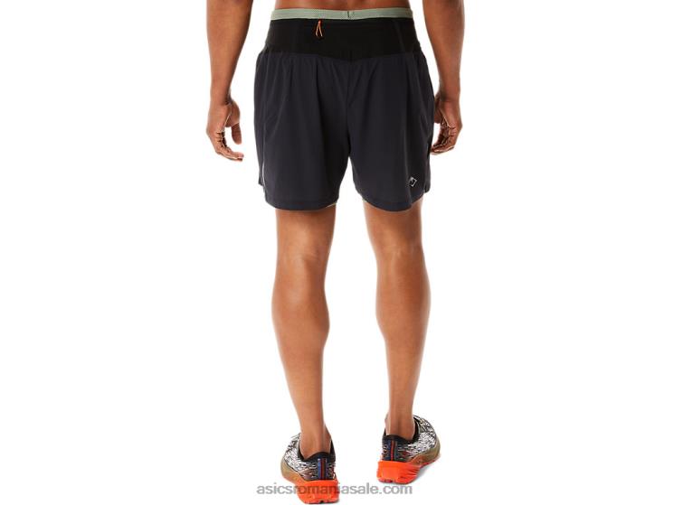 Asics negru de performanță/verde lichen pantalon scurt fujitrail pentru bărbați ZF4641139