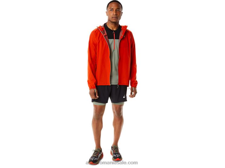 Asics negru de performanță/verde lichen pantalon scurt fujitrail pentru bărbați ZF4641139