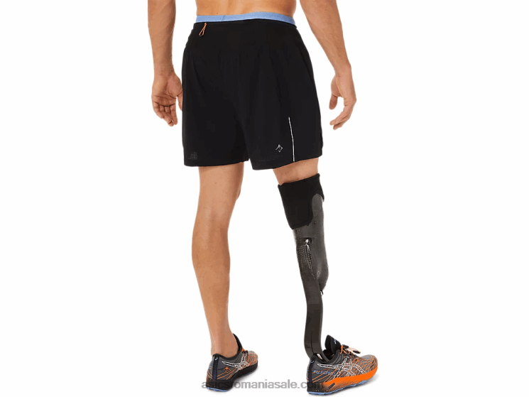 Asics performanță armonie negru/albastru pantalon scurt fujitrail pentru bărbați ZF4641524