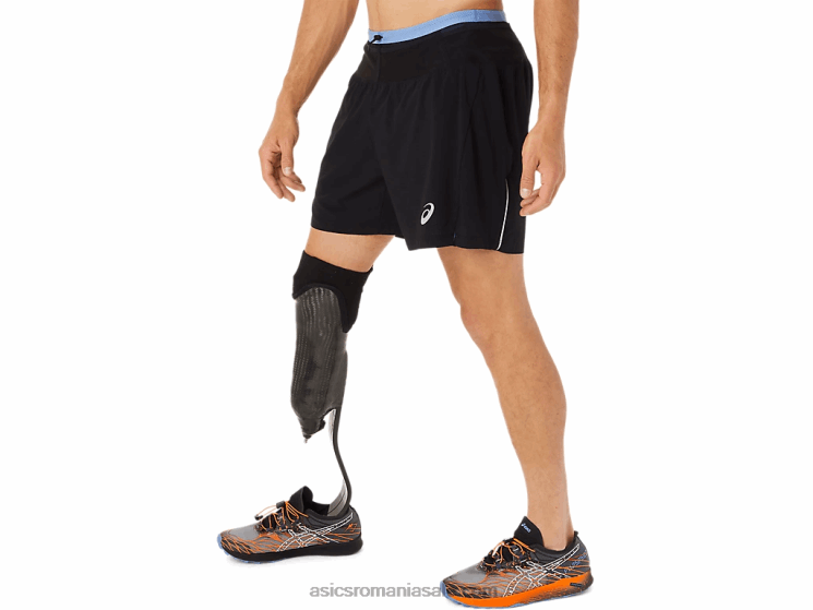 Asics performanță armonie negru/albastru pantalon scurt fujitrail pentru bărbați ZF4641524