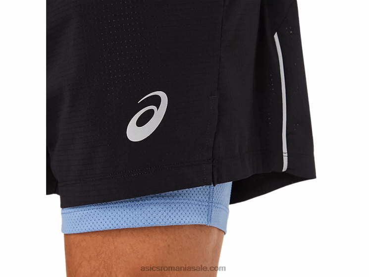 Asics performanță armonie negru/albastru pantalon scurt fujitrail pentru bărbați ZF4641524