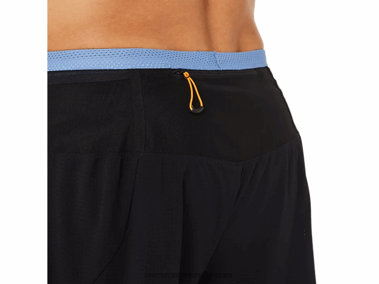 Asics performanță armonie negru/albastru pantalon scurt fujitrail pentru bărbați ZF4641524