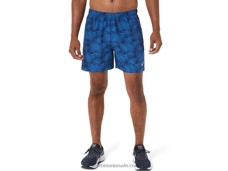 Asics tie dye imprimeu albastru/perf negru pantaloni scurți 5in pr lyte pentru bărbați ZF4641040