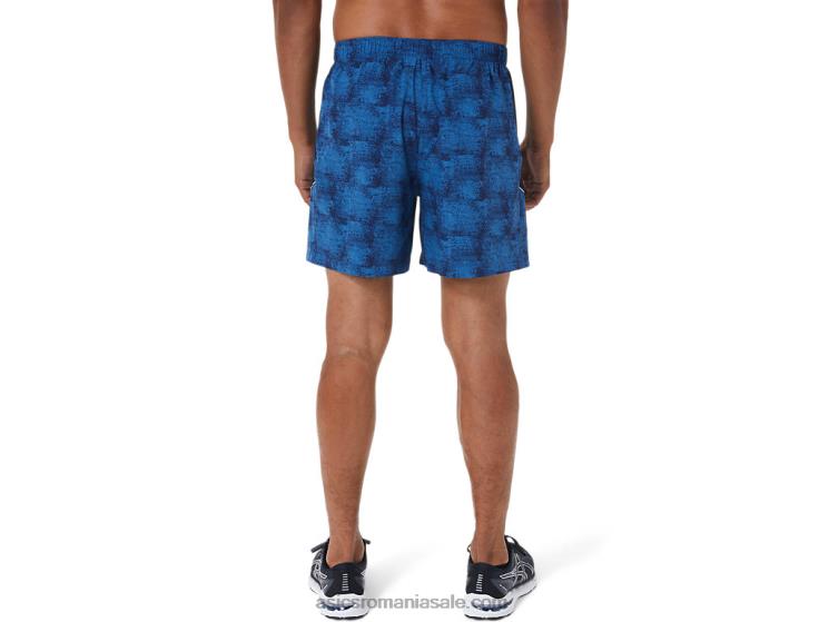 Asics tie dye imprimeu albastru/perf negru pantaloni scurți 5in pr lyte pentru bărbați ZF4641040