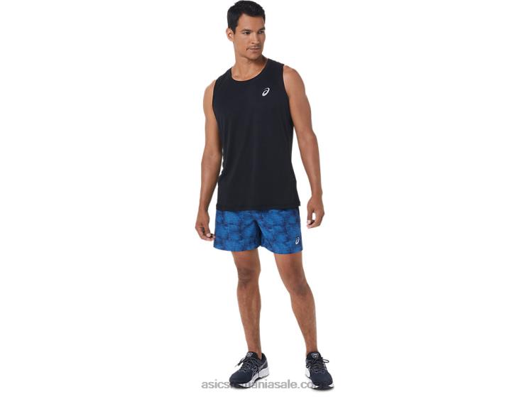 Asics tie dye imprimeu albastru/perf negru pantaloni scurți 5in pr lyte pentru bărbați ZF4641040