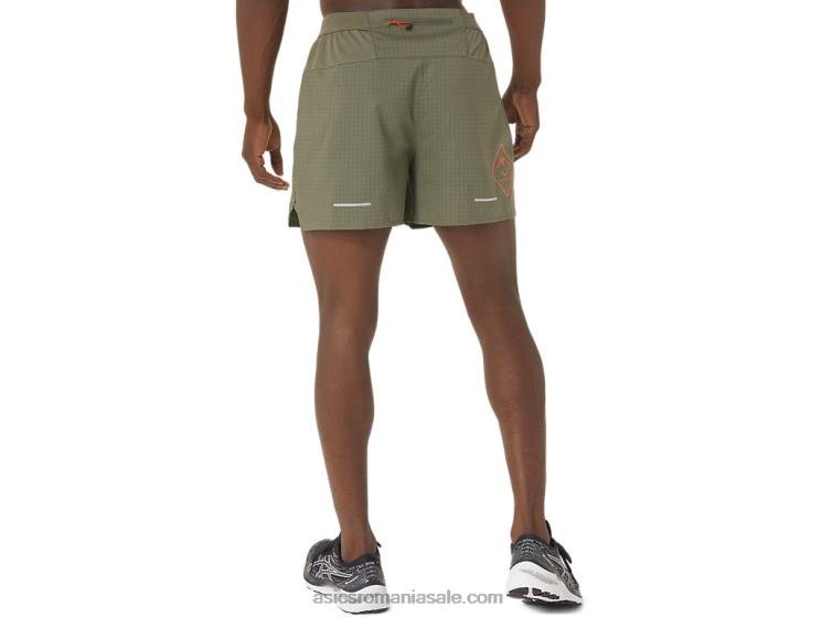 Asics verde de manta scurt pentru bărbați cu logo Fujitrail ZF4641075