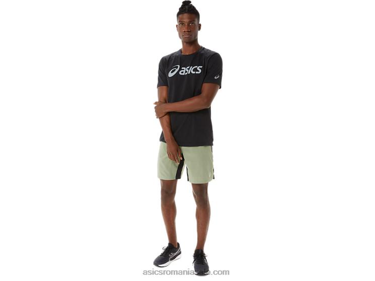 Asics verde lichen/negru de performanță mixer scurt de 9 inci pentru bărbați ZF4641408