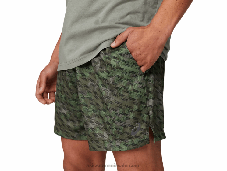 Asics verde lichen pantaloni scurți de antrenament tricot de 7 inci pentru bărbați ZF4641784