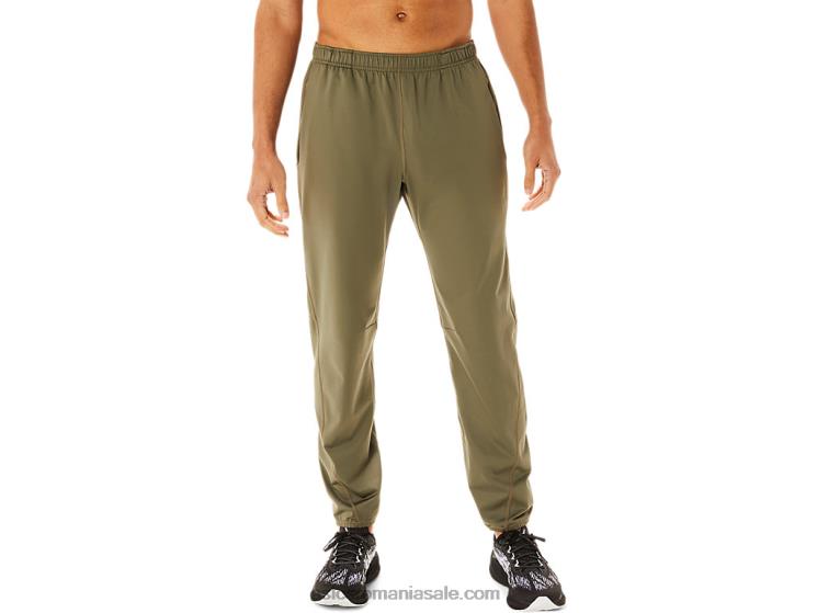 Asics verde de manta pantaloni bărbați din tricot periat ZF464746