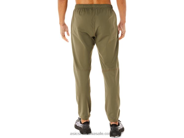 Asics verde de manta pantaloni bărbați din tricot periat ZF464746