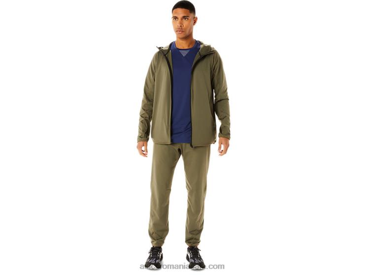 Asics verde de manta pantaloni bărbați din tricot periat ZF464746