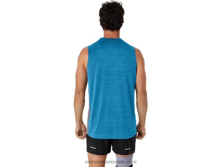 Asics albastru insula/roca de foaie trenul bărbaților sana tank muscular ZF46417