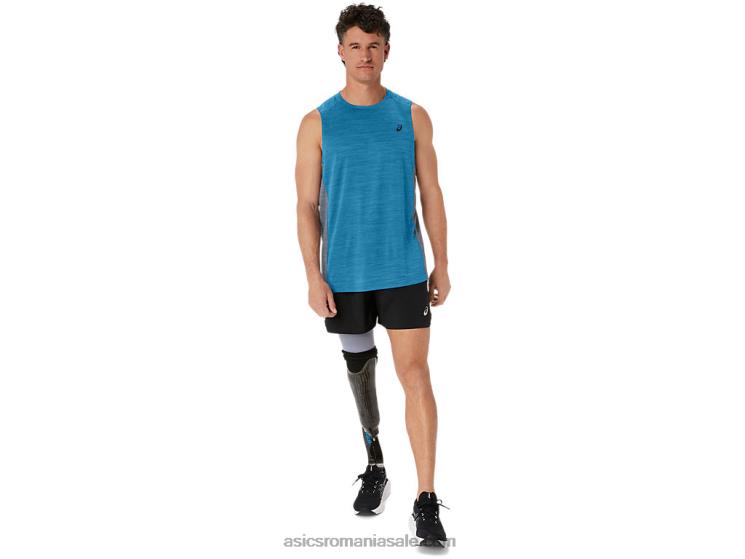 Asics albastru insula/roca de foaie trenul bărbaților sana tank muscular ZF46417