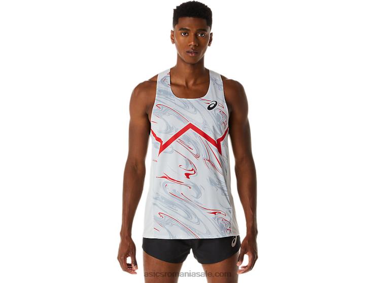 Asics gri glaciar/rosu electric mailet uşoară cj-line pentru bărbaţi ZF464276