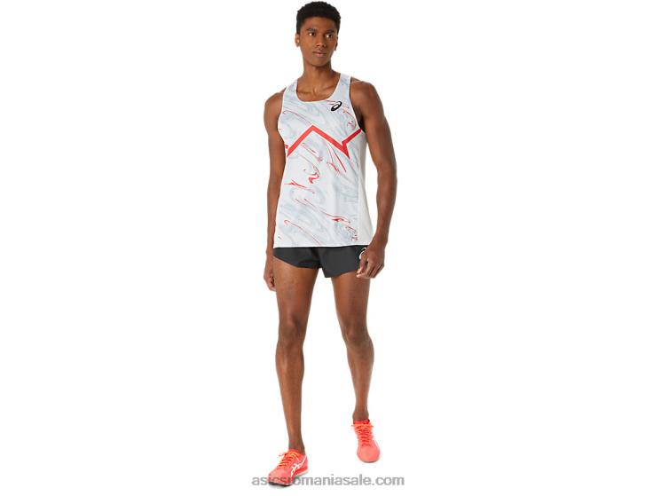 Asics gri glaciar/rosu electric mailet uşoară cj-line pentru bărbaţi ZF464276