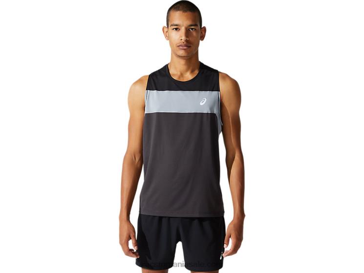 Asics gri grafit/negru de performanță maiotă de cursă masculină ZF4641982