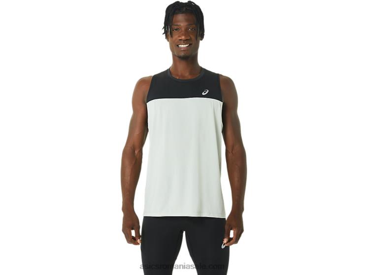 Asics negru de performanță/salvie deschisă maiotă de cursă masculină ZF464375