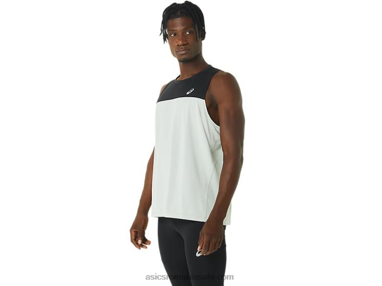 Asics negru de performanță/salvie deschisă maiotă de cursă masculină ZF464375