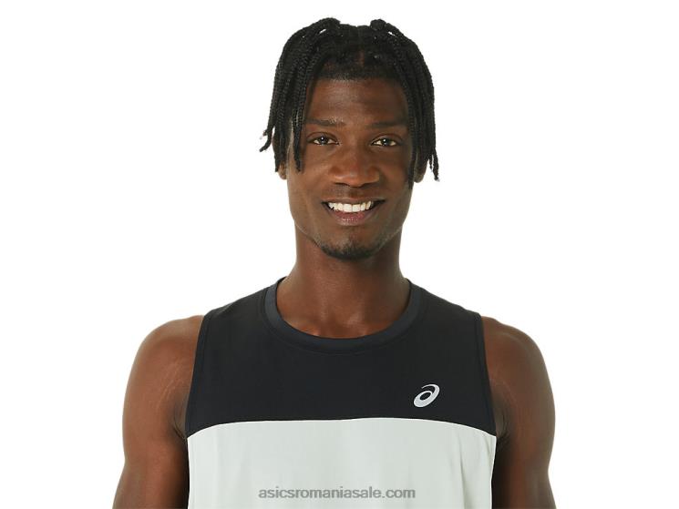 Asics negru de performanță/salvie deschisă maiotă de cursă masculină ZF464375