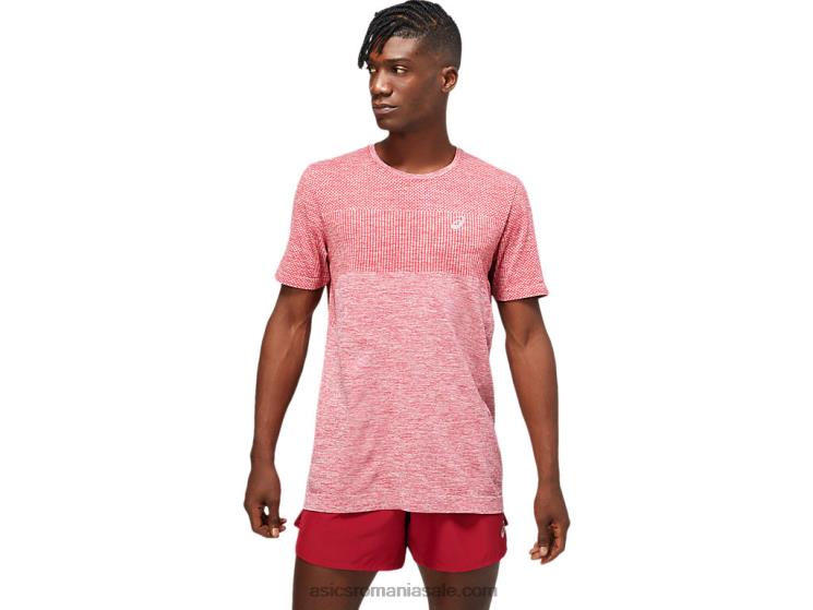 Asics Burgundia mânecă scurtă fără sudură pentru bărbați ZF4641806