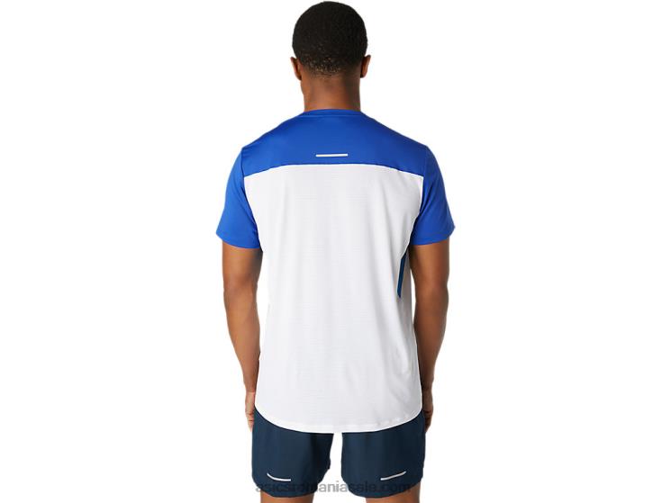 Asics alb strălucitor/albastru monaco top cu mânecă scurtă pentru bărbați ZF4641745