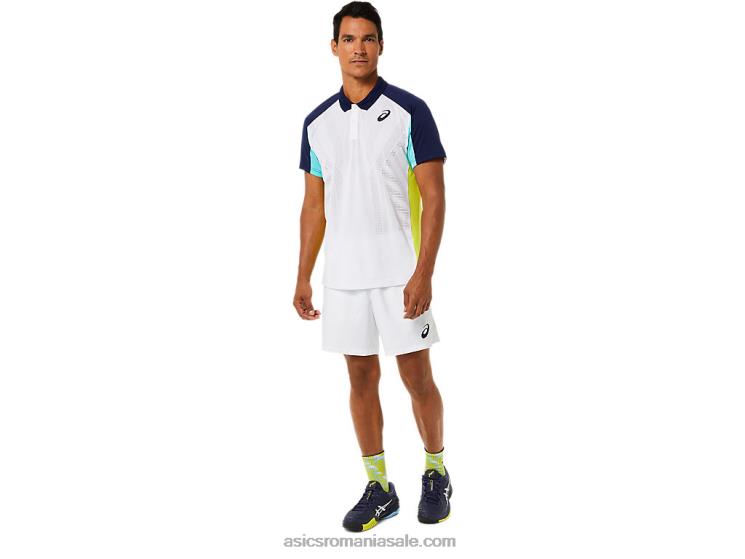 Asics alb strălucitor/mentă de gheață tricou polo pentru bărbați ZF4641504