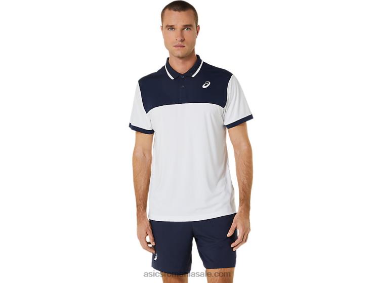 Asics alb strălucitor/miezul nopții tricou polo pentru bărbați ZF464548