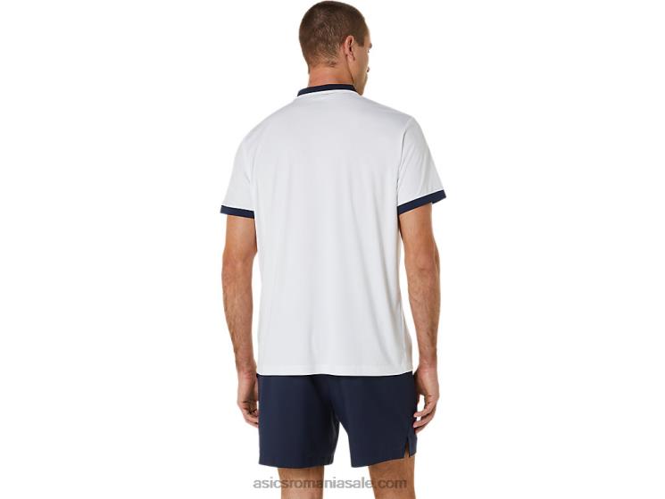 Asics alb strălucitor/miezul nopții tricou polo pentru bărbați ZF464548