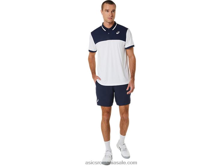 Asics alb strălucitor/miezul nopții tricou polo pentru bărbați ZF464548
