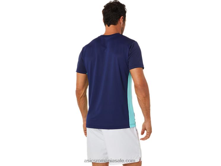 Asics alb strălucitor top cu mânecă scurtă cu grafic pentru bărbați ZF4641531