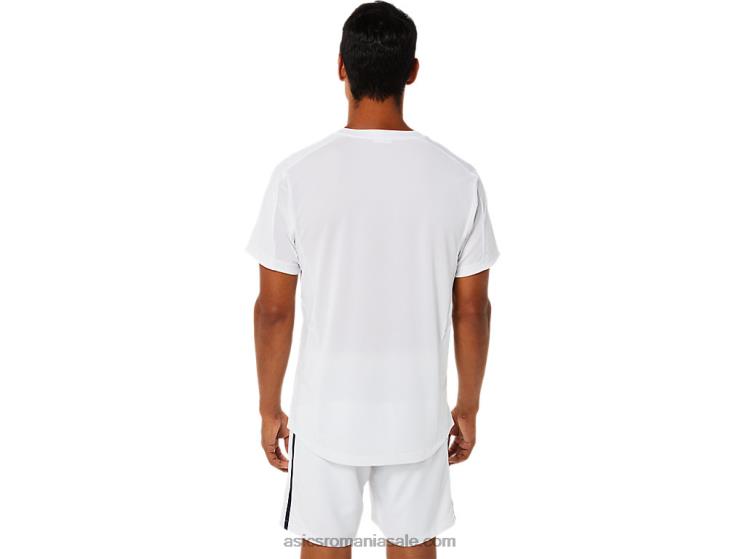 Asics alb strălucitor top cu mânecă scurtă pentru bărbați ZF4641522