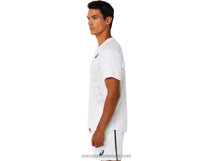Asics alb strălucitor top cu mânecă scurtă pentru bărbați ZF4641522