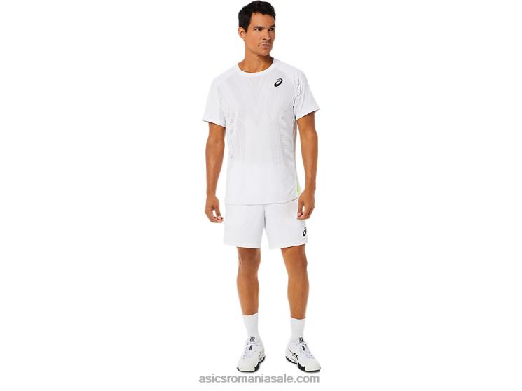 Asics alb strălucitor top cu mânecă scurtă pentru bărbați ZF4641522