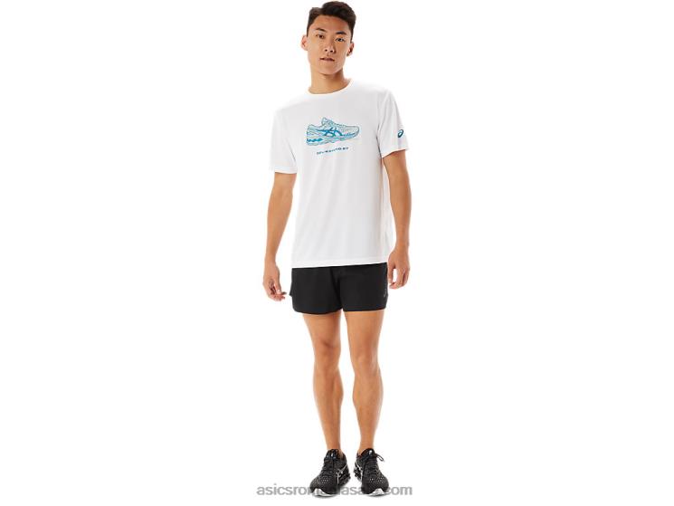 Asics alb strălucitor tricou grafic cu mânecă scurtă ZF4641368