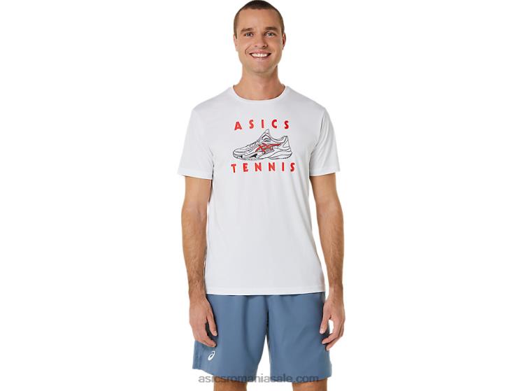 Asics alb strălucitor tricou grafic pantofi de curte pentru bărbați ZF464534
