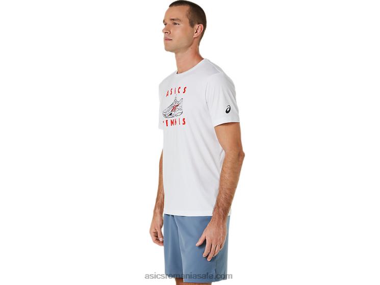 Asics alb strălucitor tricou grafic pantofi de curte pentru bărbați ZF464534