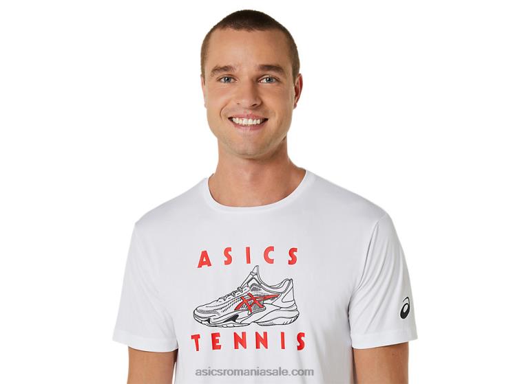 Asics alb strălucitor tricou grafic pantofi de curte pentru bărbați ZF464534