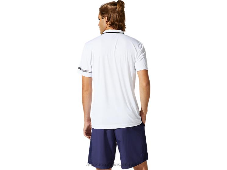 Asics alb strălucitor tricou polo pentru bărbați ZF4641965