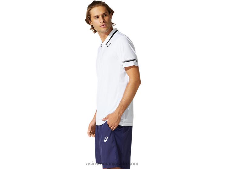Asics alb strălucitor tricou polo pentru bărbați ZF4641965