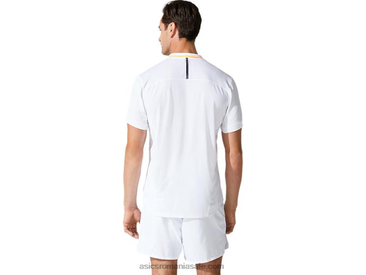 Asics alb strălucitor tricou polo pentru bărbați ZF4642000