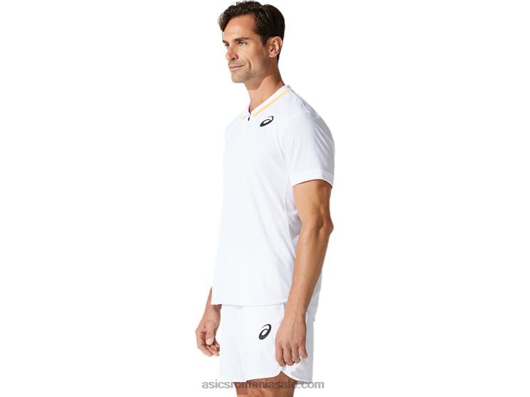 Asics alb strălucitor tricou polo pentru bărbați ZF4642000