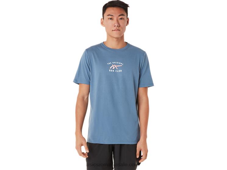Asics albastru de furtună tricou club cu mânecă scurtă ZF4641700