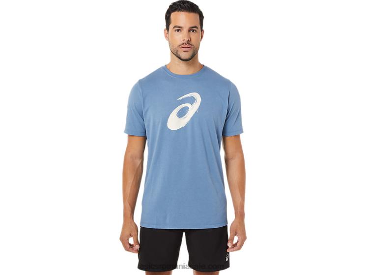 Asics albastru de furtună tricou cu mânecă scurtă cu pensulă ZF4641742