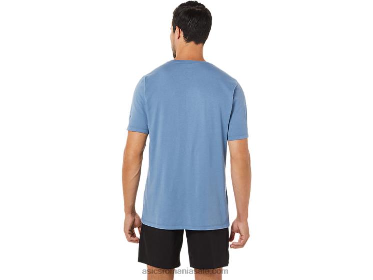 Asics albastru de furtună tricou cu mânecă scurtă cu pensulă ZF4641742