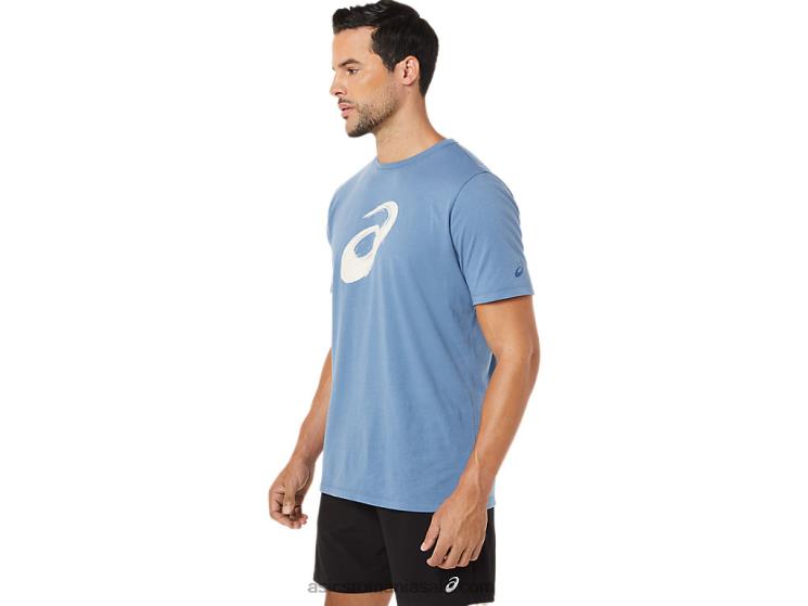 Asics albastru de furtună tricou cu mânecă scurtă cu pensulă ZF4641742